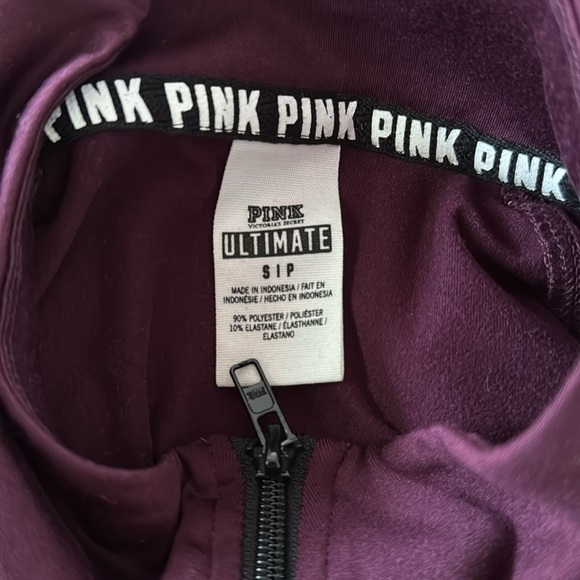 PINK Victoria’s Secret Women’s Purple/Black Ultimate 1/4 Zip Athletic Top Sz S - Picture 4 of 4